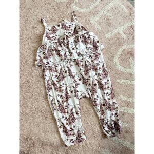 Kate Quinn Baby Girl’s Bamboo White Peacock Print Romper Jumpsuit Size 18-24M